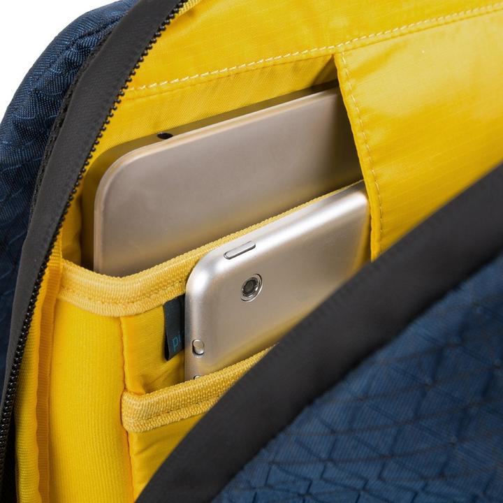 Produktbild Piquadro Laptoprucksack mit iPad Fach und Diebstahlsicherung Blau/Gelb (25.50 l)