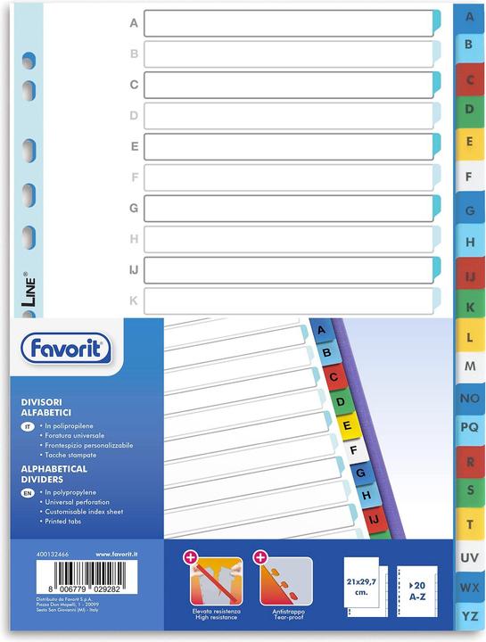 Produktbild Favorit Alphabetischer Intercalar 20 Kerben