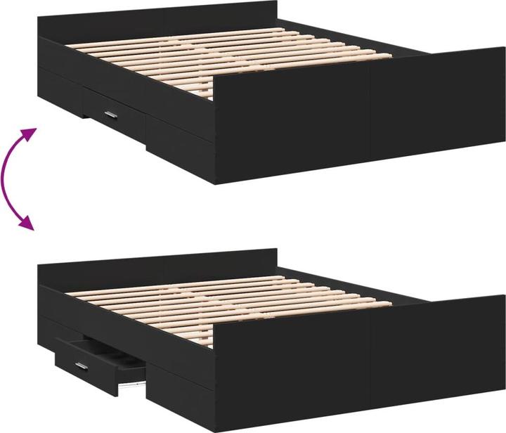 Actual product image VidaXL Bed frame with drawers (120 x 190 cm)