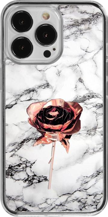 Actual product image PhoneLook Sleeve transparent Marble Rose Gold (Apple iPhone 13 Pro)