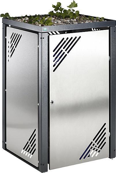 Produktbild VAR Müllbehälterschrank MBS 5 mit Pflanzdeckel Edelstahl für 120 L bzw. 240 L Müllbehälter, mit Dec