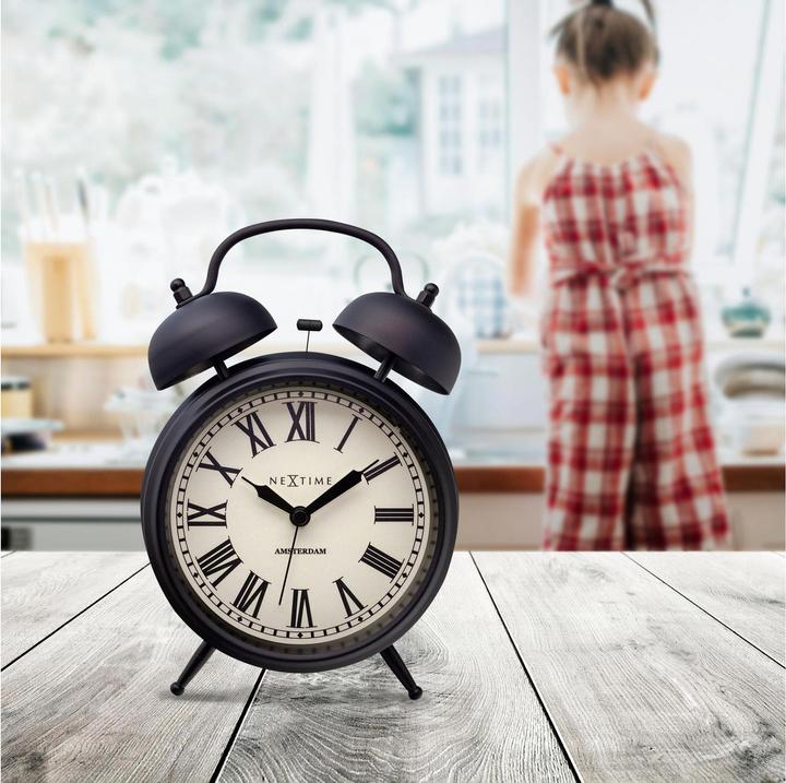 Produktbild Nextime Klassischer Wecker Amsterdam gross Schwarz/ Weiss