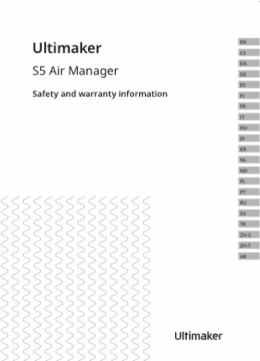 Immagine prodotto Ultimaker Libretto di sicurezza Air Manager S5 AM (Ricambi)