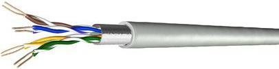 Produktbild Draka Patchkabel UC300 S26, Cat. 5e, F/UTP, halogenfrei, grau, 1000 m Einwegtrommel (CAT5, 1000 m)