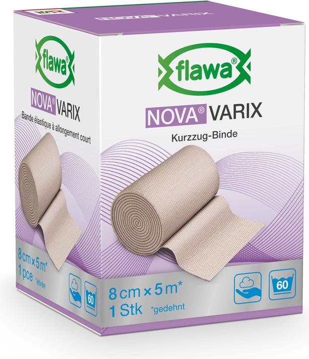 Actual product image Flawa Nova Varix short-stretch bandage skin-coloured 8 cm x 5 m