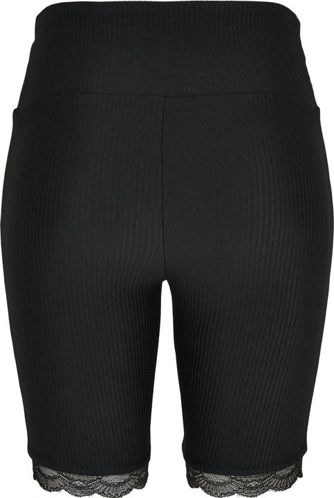Actual product image Urban Classics Ladies High Waist Rib Lace Hem Cycle Shorts (4XL)