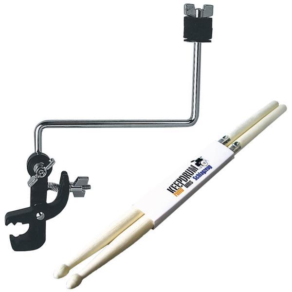 Produktbild Basix Beckenhalter zum anklemmen mit Drumsticks (Schlagzeug)