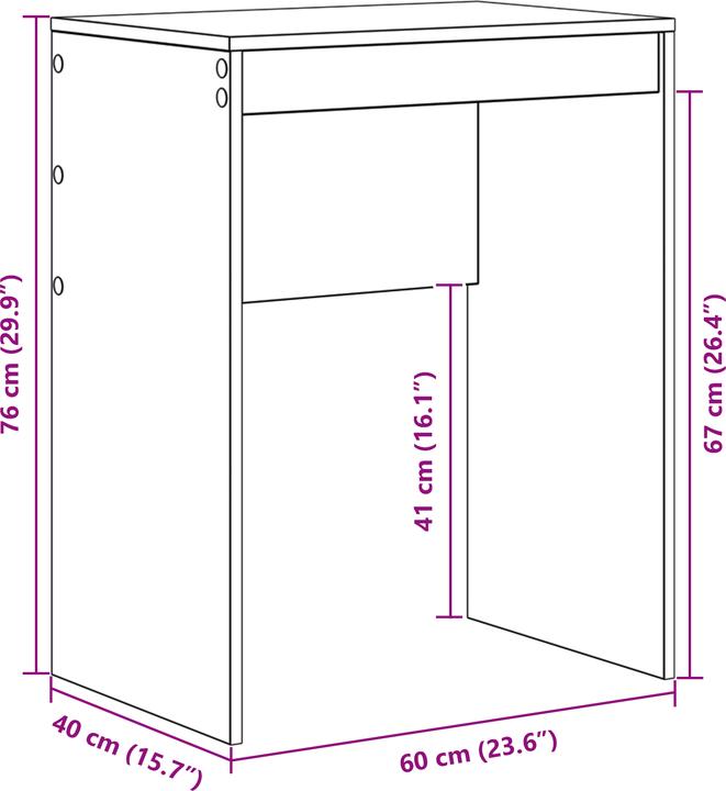 Image du produit VidaXL Bureau minimaliste blanc panneau de particules 60 x 40 x 76 cm (60 x 40 x 76 cm)