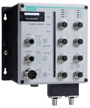 Image du produit Moxa En50155 Commutateur Ethernet M12 administrable (TN-5510A-2GLSX-ODC-WV-CT-T) - Ethernet