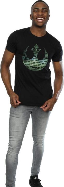 Actual product image Star Wars Mens Rogue One I'm One With The Force Alliance Emblem Green T-Shirt (XL)