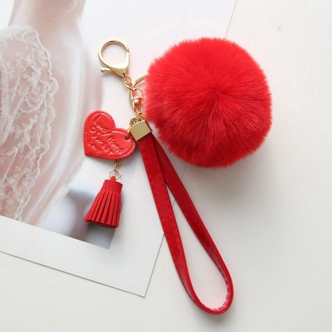 Produktbild MU Style Pompom Schlüsselanhänger mit Kunstleder Details