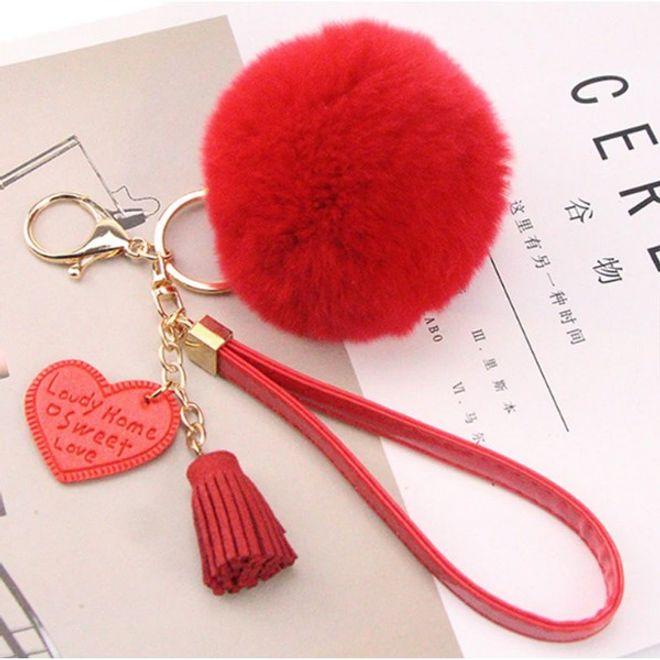 Produktbild MU Style Pompom Schlüsselanhänger mit Kunstleder Details