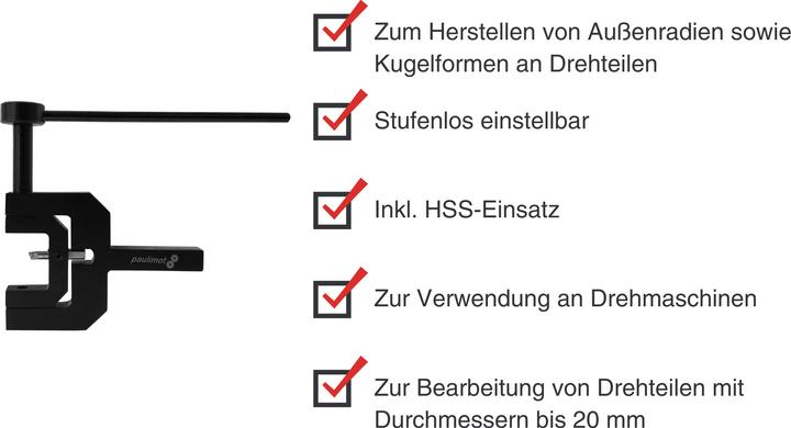 Produktbild Paulimot Mini-Kugeldrehvorrichtung mit HSS-Einsatz