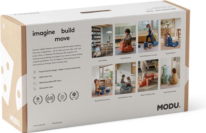 Image du produit Modu Dreamer Kit - Zachte blokken- 33 onderdelen - Open Ended speelgoed- Speelgoed 1 -2-3 jaar - Deep Blu