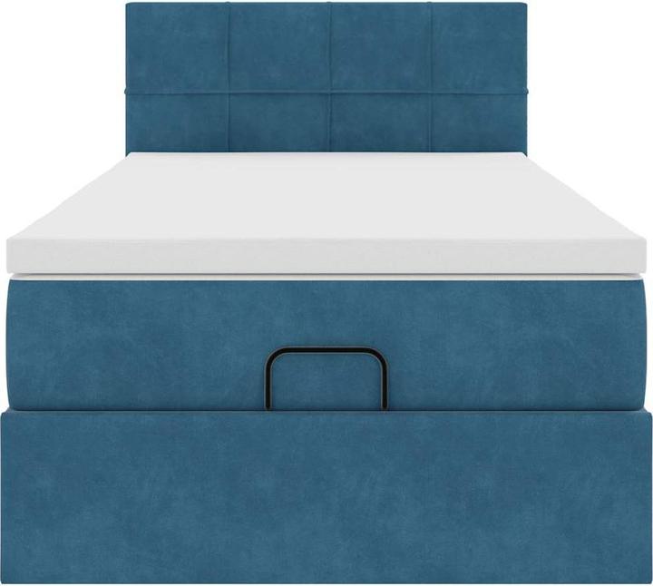 Image du produit VidaXL Lit ottoman avec matelas bleu foncé 120x200 cm velours (120 x 200 cm)