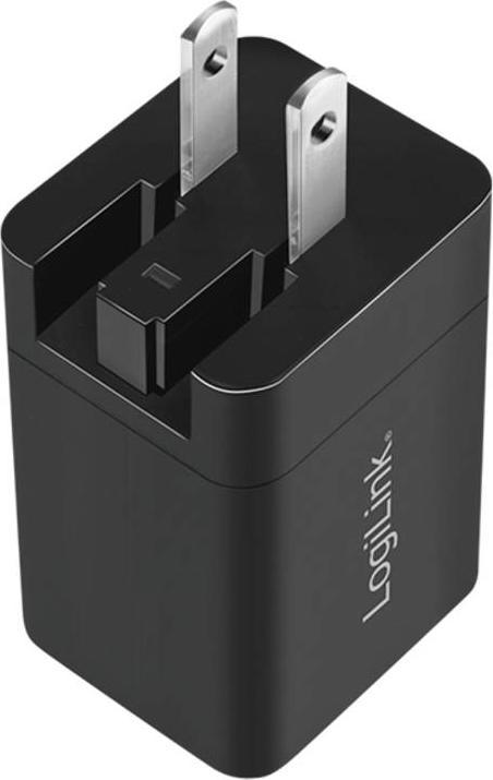 Produktbild LogiLink USB-Steckdosenreiseadapter, 1x USB-A, 1x USB-C, GaN-Technologie, 30 W (30 W)