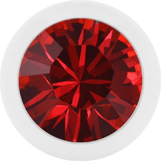 Produktbild Star Piercing Micro Kugel Pure White mit Swarovski rot (ohne Messing, Chirurgenstahl 316L)