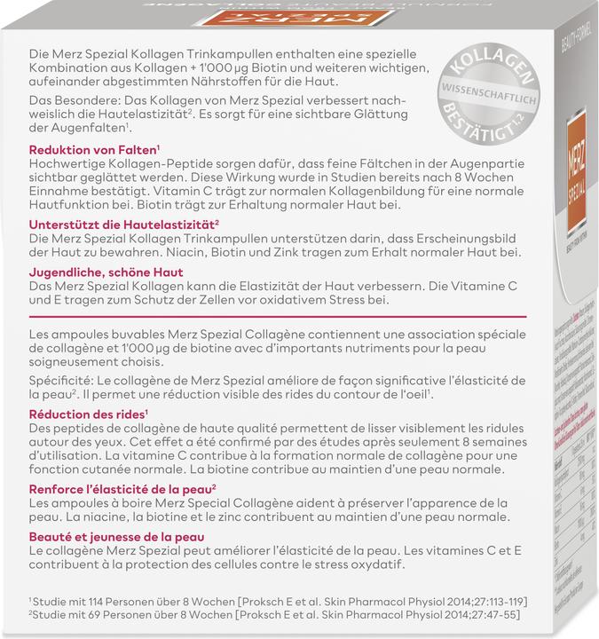 Valeurs nutritives et ingrédients Merz Spezial Collagène (1 pièce(s), Ampoules, 530 g)