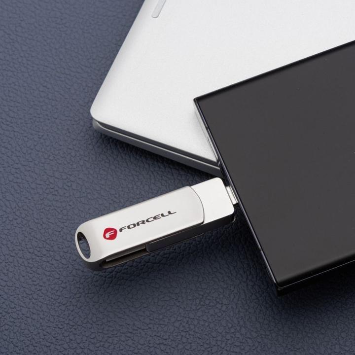 Produktbild Forcell Memory cards F-DATA pendrive Metal 128GB USB3.2 Gen 1 (USB A) silver (128 GB, USB-A)