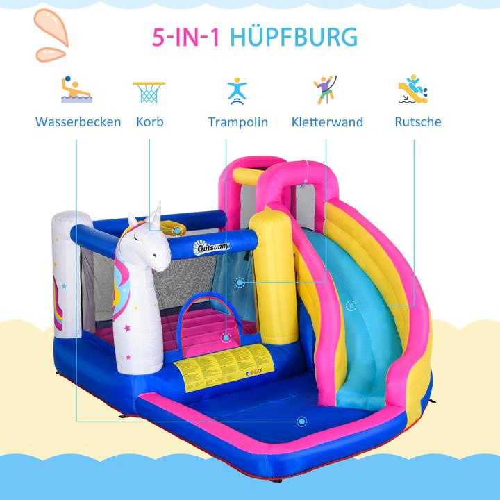 Immagine prodotto Outsunny Castello gonfiabile per bambini con scivolo e piscina