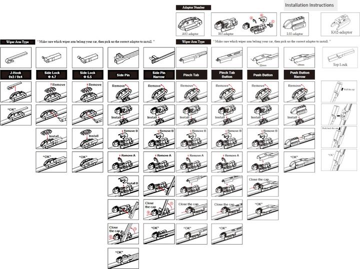 Actual product image Maruta Windscreen wiper SET 700 mm / 650 mm for windscreen, aero-dynamic optimised wiper blades made of wa