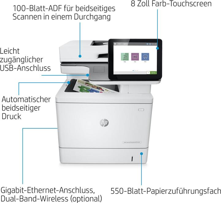Produktbild HP LaserJet Enterprise MFP M578dn (Laser, Farbe)