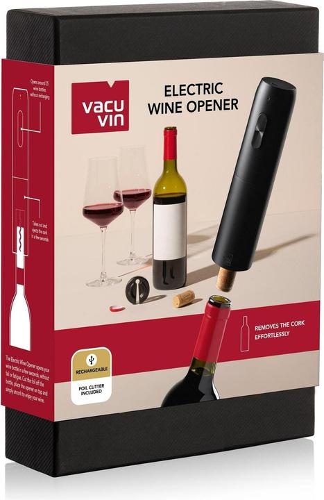Immagine prodotto Vacu Vin Vacuvin Korkenzieher Elektrischer Weinöffner Schwarz (Cavatappi elettrico)