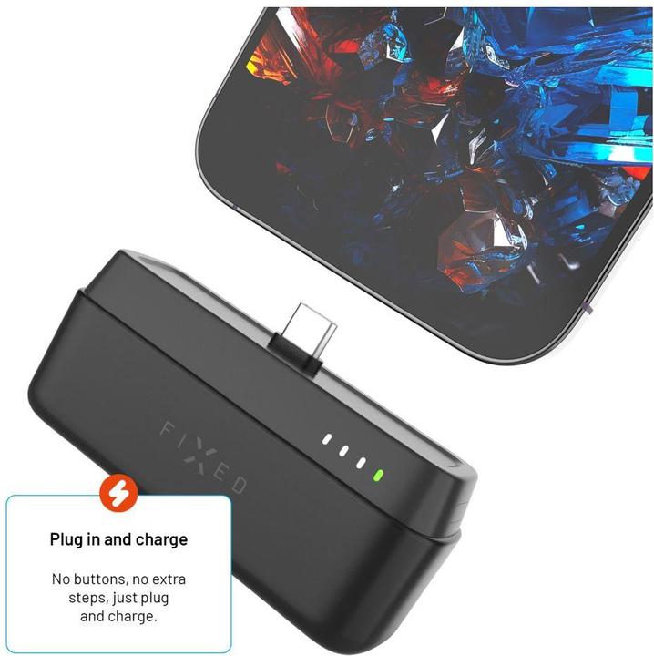 Actual product image Fixed Zen 5 Plug-in PowerBank, PD 20W, 5 000 mAh, black (5000 mAh, 20 W, 5000 Wh)