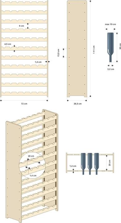 Image du produit Jamb VinoVer (72 x 26.5 x 145.5 cm)