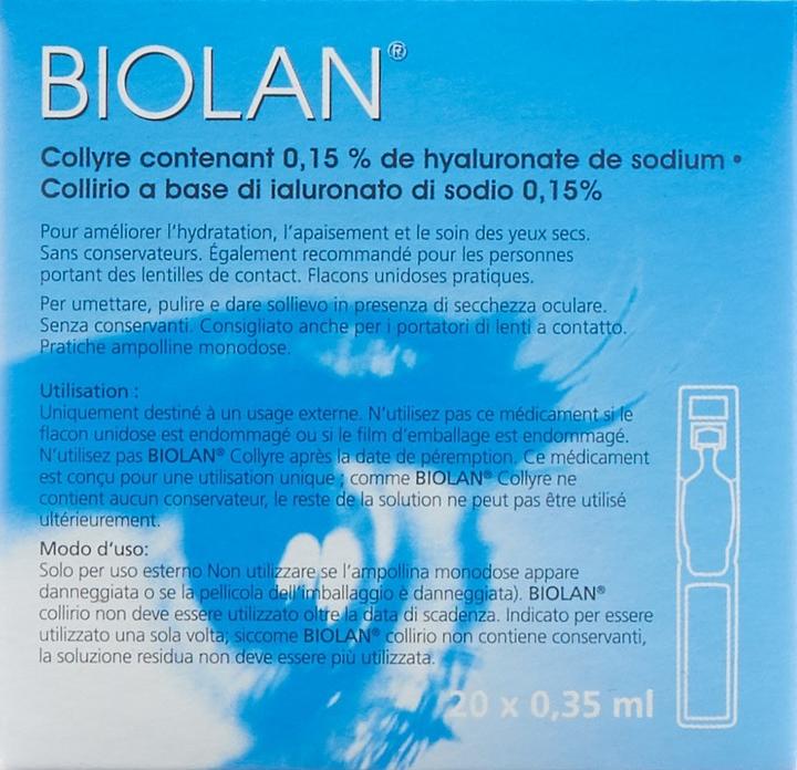 Produktbild Biolan Augentropfen (0.35 ml, 20 x 0.35 ml Augentropfen)