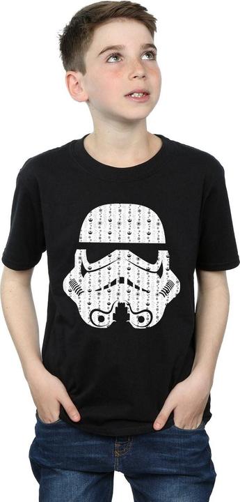 Actual product image Star Wars Boys Christmas Stormtrooper Helmet T-Shirt (140, 146)