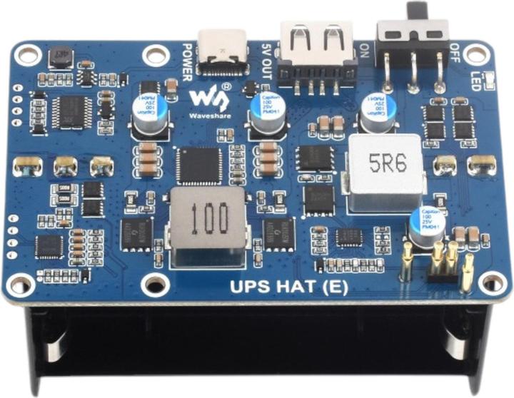 Actual product image WaveShare UPS HAT (E) 6A 4x21700 battery board for Raspberry Pi 5/ 4B/ 3B+