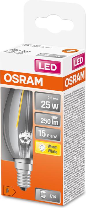 Produktbild Osram Led Retrofit Classic B (E14, 2.50 W, 250 lm, 1 x, F)