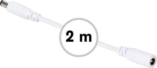 Actual product image HQ Power extension cable with dc connector/ socket - 2 m - white