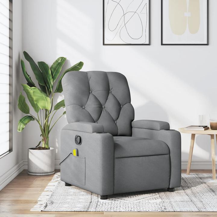 Actual product image VidaXL Massage chair light grey fabric,Colour: Light grey,Material: Fabric