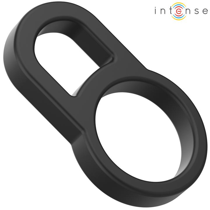 Actual product image Intense Bobby Double Silicone Penis Ring Black (11 cm)
