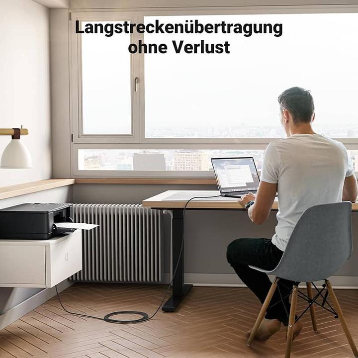 Produktbild Ugreen – USB-C auf USB-B 2.0 Druckerkabel – Alugehäuse 1 m (US370 / 80805), schwarz/grau (1 m, USB 2.0)