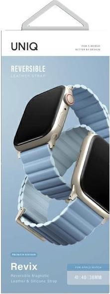 Immagine prodotto Uniq pasek Revix Premium Apple Watch Series 1/2/3/4/5/6/7/8/SE/SE2 38/40/41mm Edition Reversible Mag (Acciaio inossidabile, Silicone, Vera pelle)
