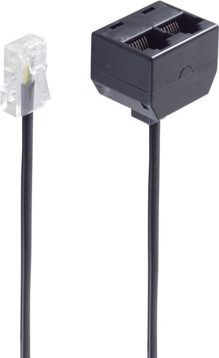 Actual product image Shiverpeaks ®-BASIC-S--Western plug 8/4 to 2 Western coupler 8/4, with 100 Ohm resistor, 0.1m
