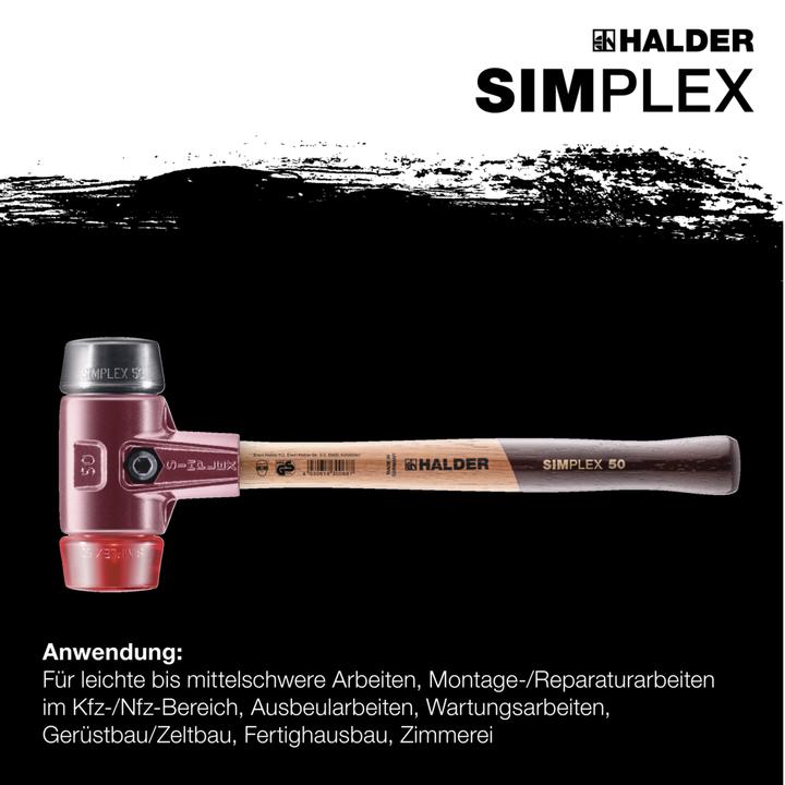 Actual product image Halder SIMPLEX soft-face hammer 40 RUBBER/PLASTICS TE SIMPLE (640 g)