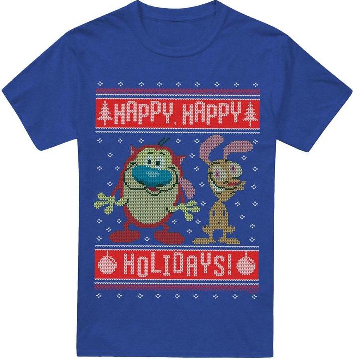 Image du produit Ren & Stimpy - T-shirt HAPPY, HAPPY HOLIDAYS - Adulte (S)