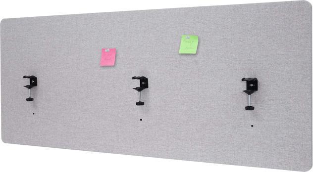 Produktbild Mendler Akustik-Tischtrennwand, Büro-Sichtschutz Schreibtisch Pinnwand, doppelwandig Stoff/Textil - 160x60cm