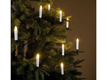 Image du produit Lunartec Funk-Weihnachtsbaum-LED-Kerzen mit Fernbedienung (10 x)
