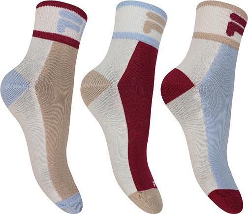 FILA Woman Quarter Lifestyle Plain Socks 3 Pairs Pack