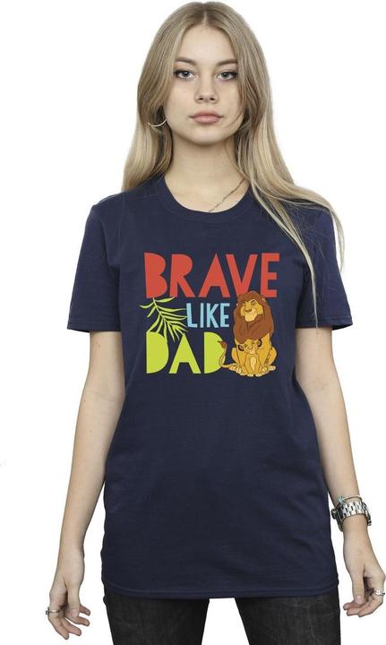 Actual product image Disney Womens/Ladies The Lion King Brave Like Dad Cotton Boyfriend T-Shirt (4XL)