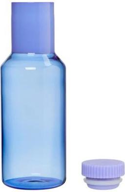 Actual product image Design Letters Carafe Tube en verre 1 L Blue (1 l)