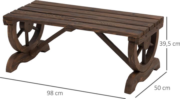 Produktbild Outsunny Sitzbank im Wagenrad-Design