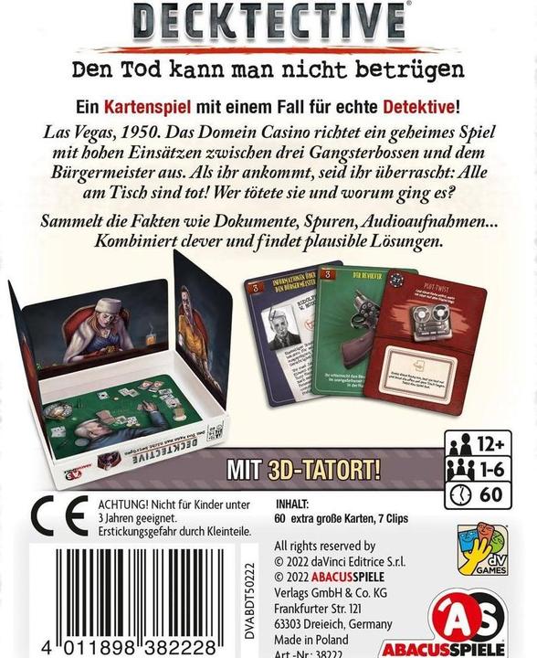 Produktbild Abacus Decktective Den Tod kann man nicht betrügen (Deutsch)