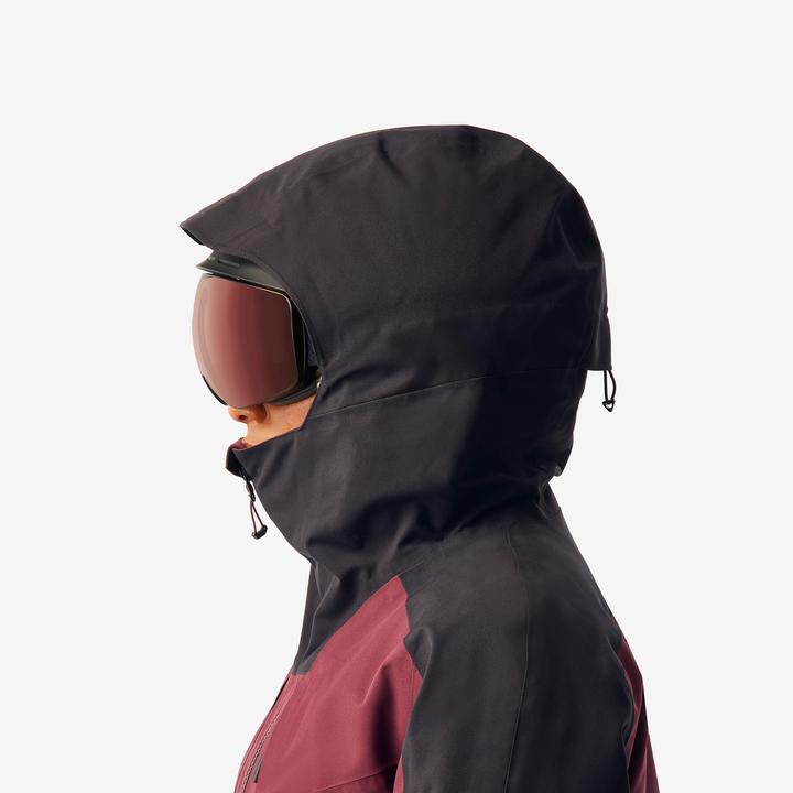 Actual product image Wedze Women's ski jacket versatile and warm - FR100 bordeaux red/black (XL)