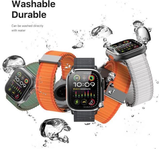 Produktbild Dux Ducis Apple Watch 44/45/46/49mm - Nylon Stoff Ersatzarmband (44 mm, 45 mm, 42 mm, 49 mm, Nylon, Apple Watch SE, Apple Watch Series 6, Apple Watch Series 5, Apple Watch Series 8, Apple Watch Series 3, Apple Watch Series 4, Apple Watch Series 9, Apple Watch Ultra 2, Apple Watch SE (2022/2023), Apple Watch Series 10, Apple Watch Series 7, Apple Watch Ultra)